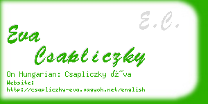 eva csapliczky business card